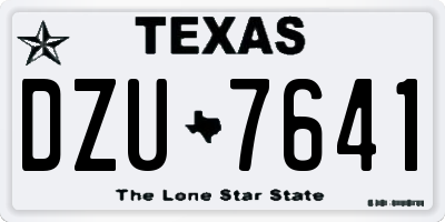 TX license plate DZU7641