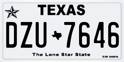 TX license plate DZU7646