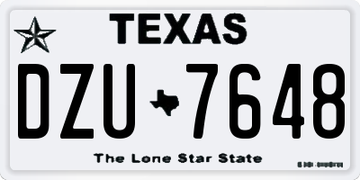 TX license plate DZU7648