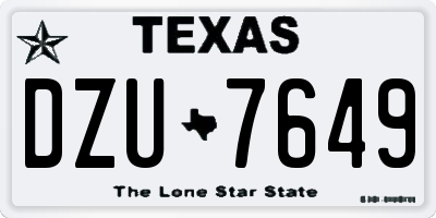 TX license plate DZU7649