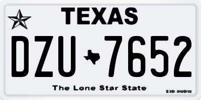 TX license plate DZU7652