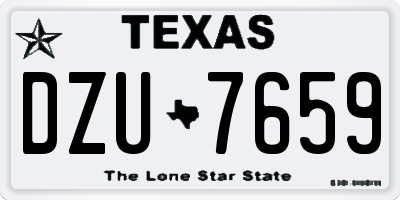 TX license plate DZU7659