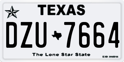 TX license plate DZU7664