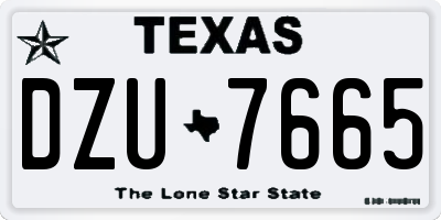 TX license plate DZU7665