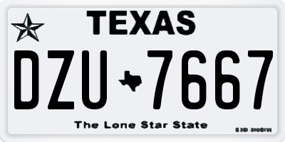 TX license plate DZU7667