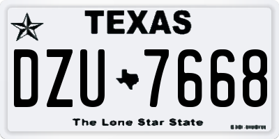 TX license plate DZU7668