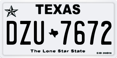 TX license plate DZU7672