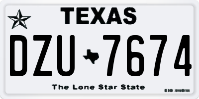 TX license plate DZU7674