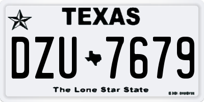 TX license plate DZU7679