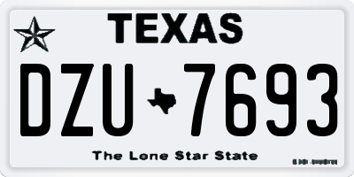 TX license plate DZU7693