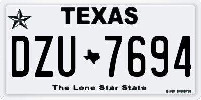 TX license plate DZU7694