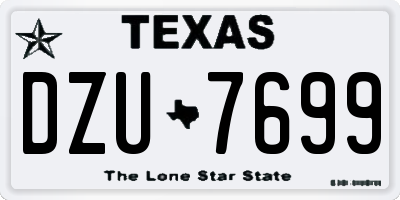 TX license plate DZU7699
