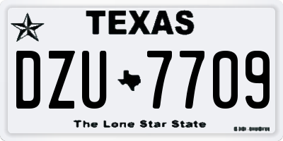 TX license plate DZU7709