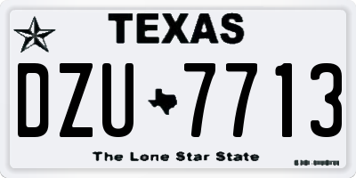 TX license plate DZU7713