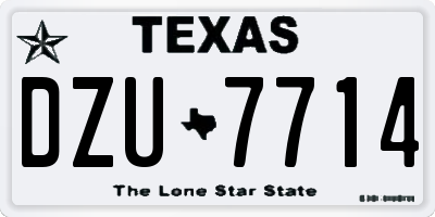 TX license plate DZU7714