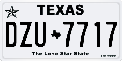 TX license plate DZU7717