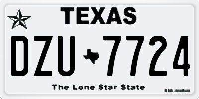 TX license plate DZU7724