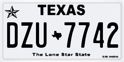 TX license plate DZU7742
