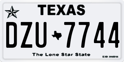 TX license plate DZU7744