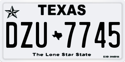TX license plate DZU7745