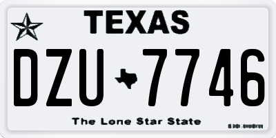 TX license plate DZU7746