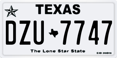TX license plate DZU7747
