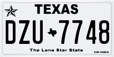 TX license plate DZU7748