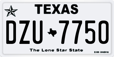 TX license plate DZU7750
