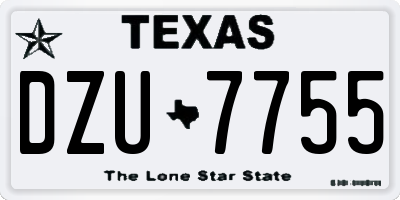 TX license plate DZU7755