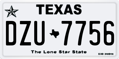 TX license plate DZU7756