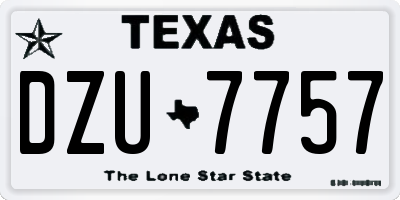 TX license plate DZU7757