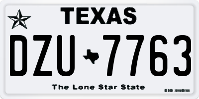 TX license plate DZU7763