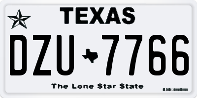 TX license plate DZU7766
