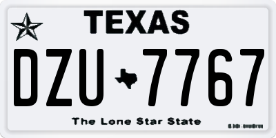 TX license plate DZU7767