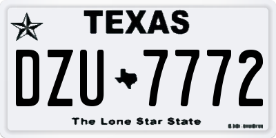 TX license plate DZU7772