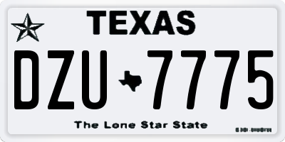 TX license plate DZU7775
