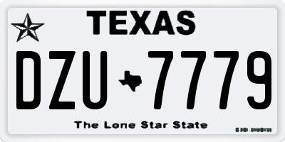 TX license plate DZU7779