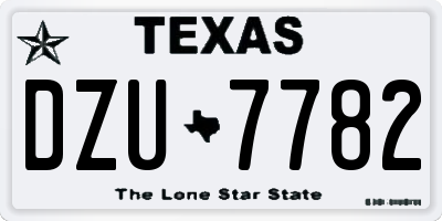TX license plate DZU7782