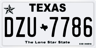 TX license plate DZU7786