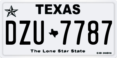 TX license plate DZU7787