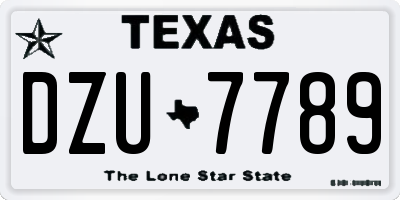 TX license plate DZU7789