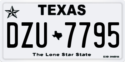 TX license plate DZU7795