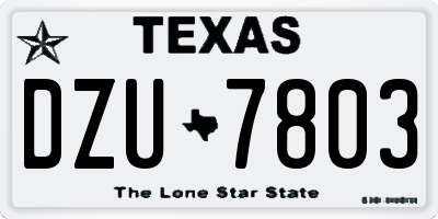 TX license plate DZU7803