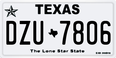 TX license plate DZU7806