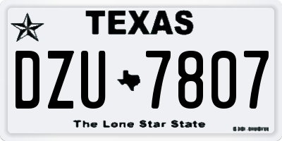 TX license plate DZU7807
