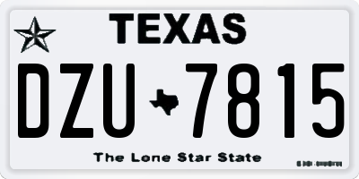 TX license plate DZU7815