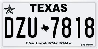 TX license plate DZU7818
