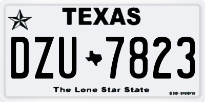 TX license plate DZU7823