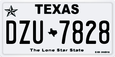 TX license plate DZU7828