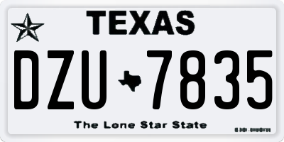 TX license plate DZU7835